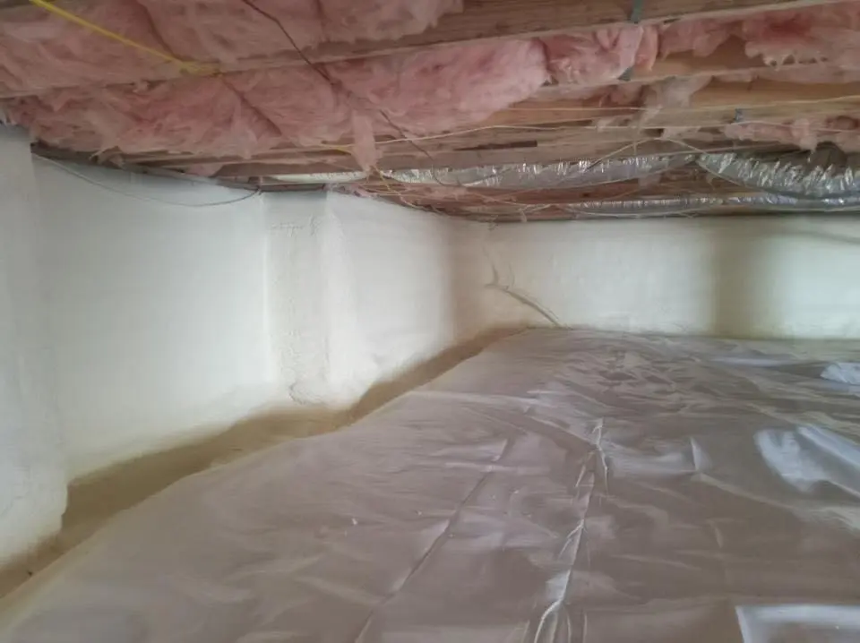 Crawl space encapsulation with closed-cell spray foam for Metal Roof Coating in Davidson